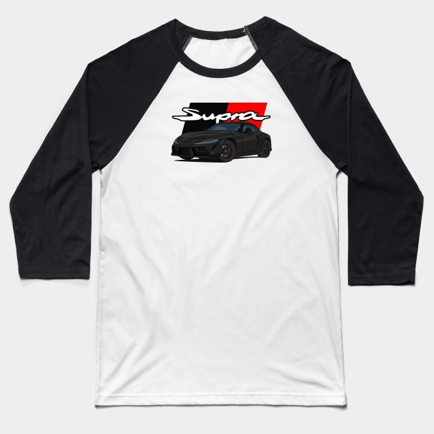 Car Supra 5th Generation GR A90 black Baseball T-Shirt by creative.z